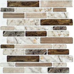 Revestimiento Pared Exterior Porcelanico LONGKING Azulejos decorativos autoadhesivos para cocina, diseño de mármol, paquete de 10 unidades (multicolor)