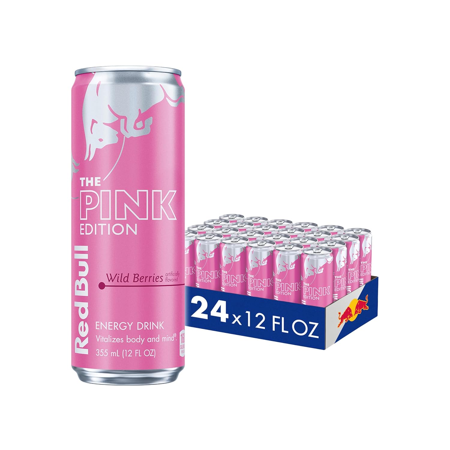 (BB. 05-09-26) Red Bull Wild Berries, Pink Edition, with 114 mg Caffeine plus Taurine & B Vitamins, 12 Fl Oz, Pack of 24 Cans Wild Berries 12 Fl Oz, 24pk, (1x24)
