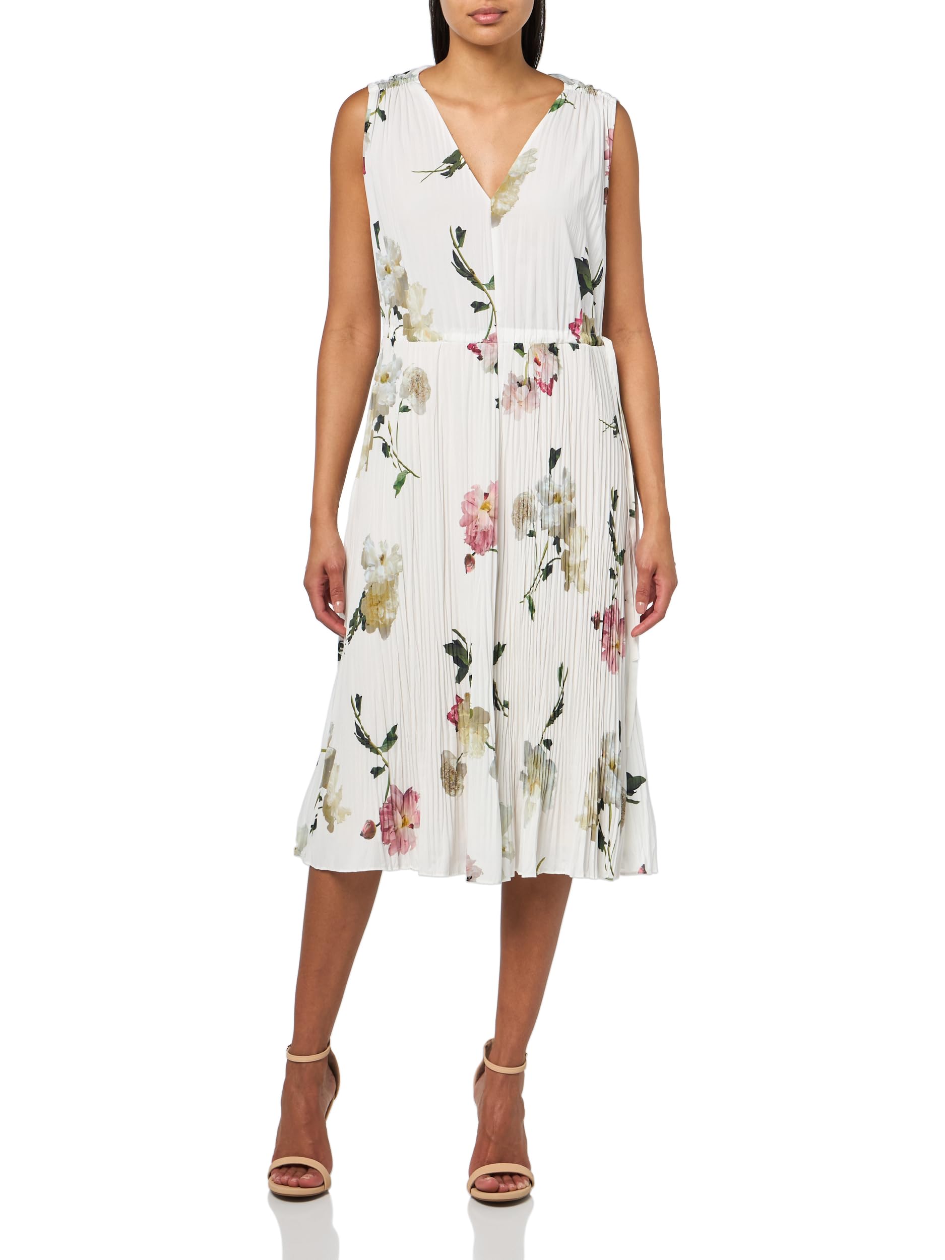 Vince Women's Wilted Peony Pleated V Nk Dress