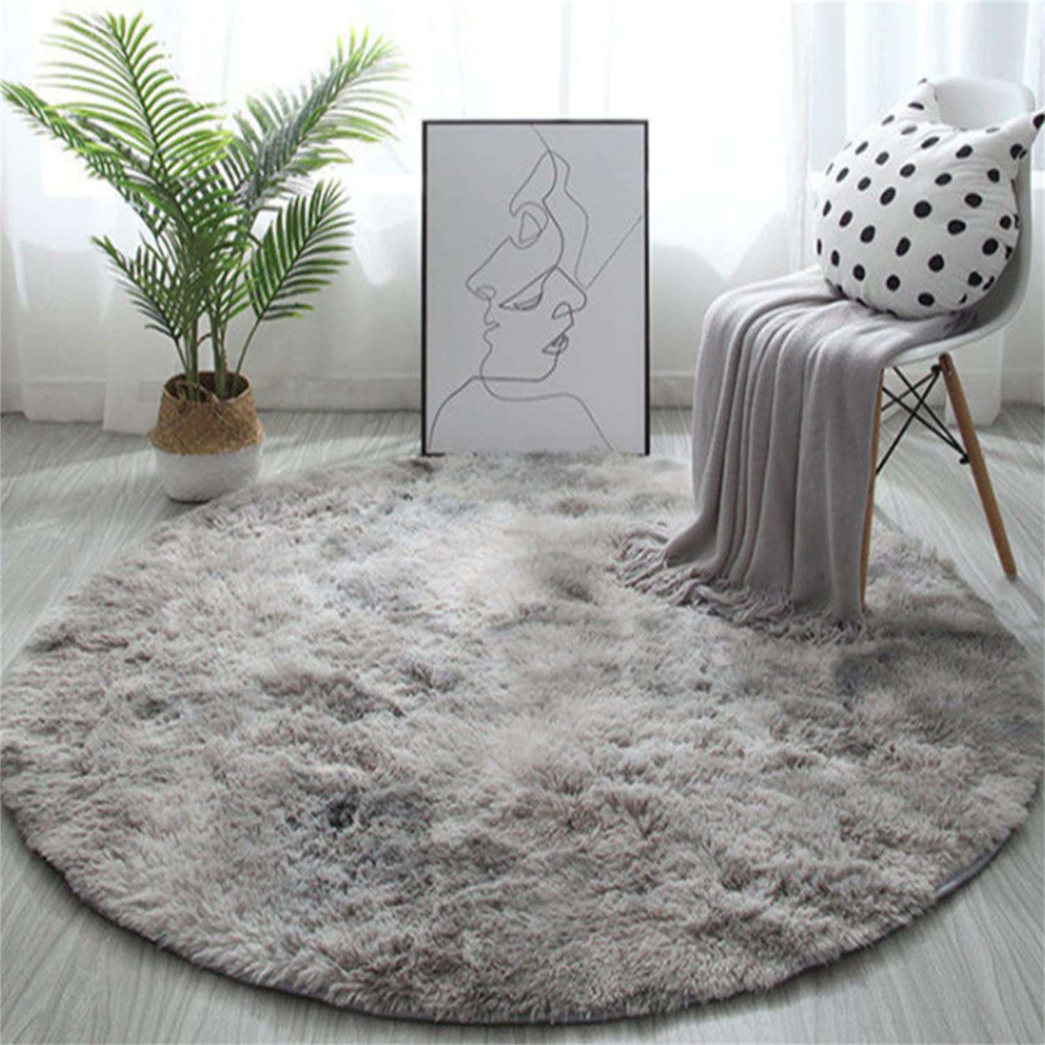TMXK Super Soft Circle Rugs Circular Area Rug for Bedroom Baby Room Decor Round High density and washable Carpets