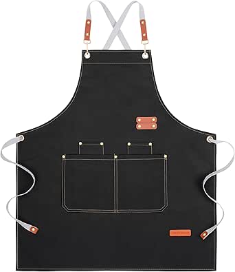 Aazon.co: Chef Apron,Cross Back Apron For En Woen With Adjustable Straps And Large Pockets