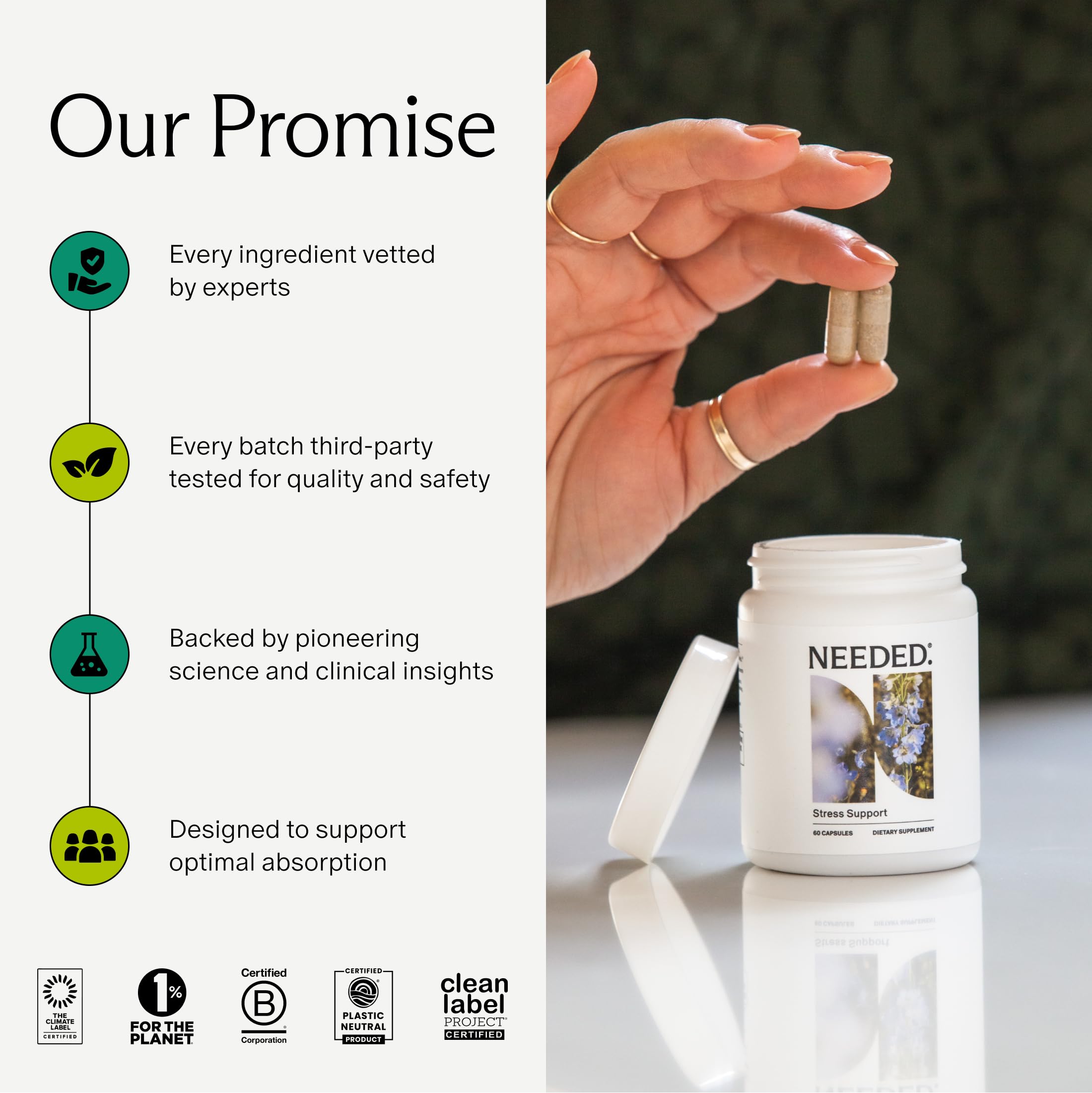 Needed.® Stress Support, 30 Day Supply, 120 Capsules — Amazon image 5