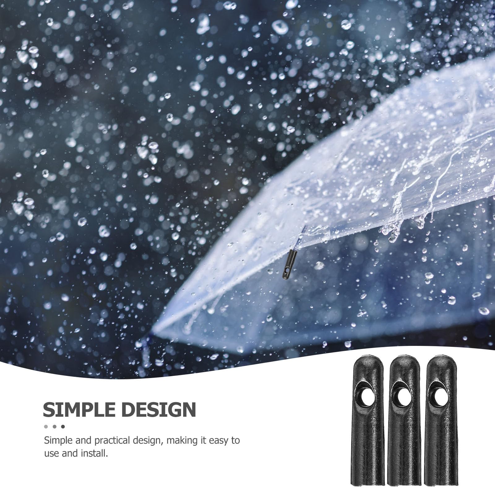 MAGICLULU Metall Regenschirm Ersatzteile für Sonnenschirm 10 Stück Schirm Schwanzperlen Zubehör zur Regenschirmreparatur Leicht zu Reinigen Vielseitig Einsetzbar für Sonnenschirm Upgrades