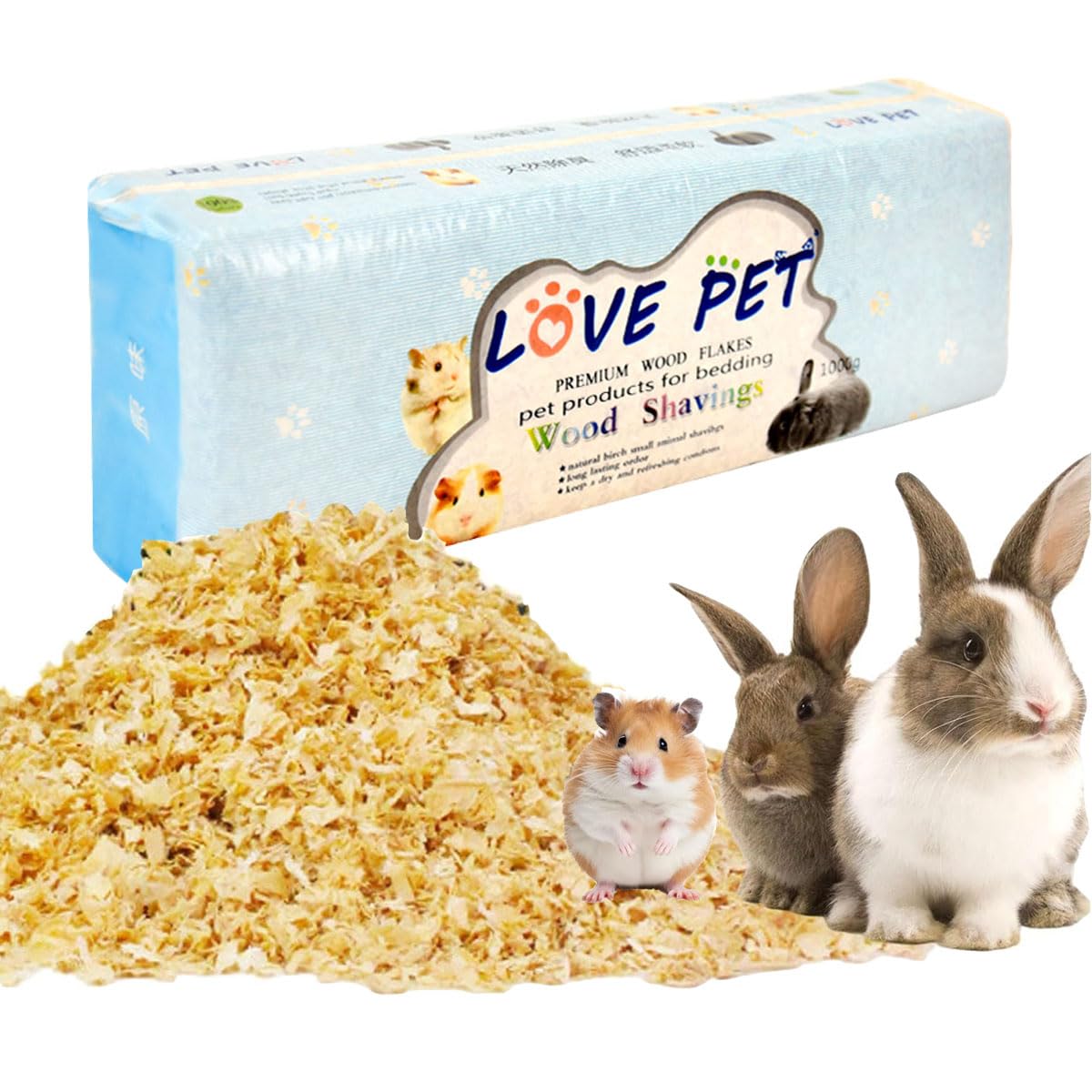 ZYYRSS 1000g Hamster Bedding, Sawdust, Wood Shavings
