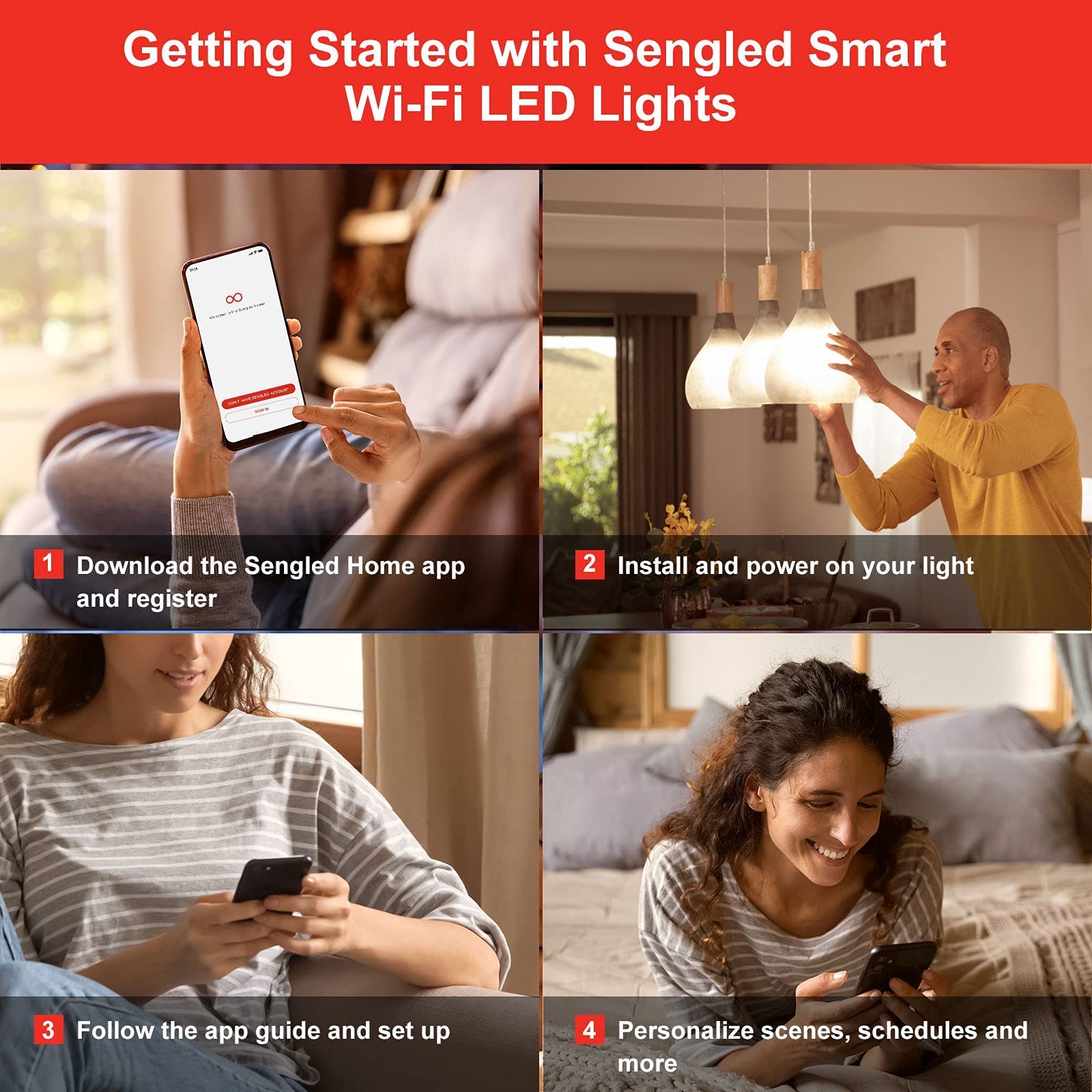 Sengled Bombilla Inteligente Alexa E27, Bombilla WiFi Bombilla Alexa 806lm, Regulable Bombillas Inteligentes, Compatible Alexa y Google Home