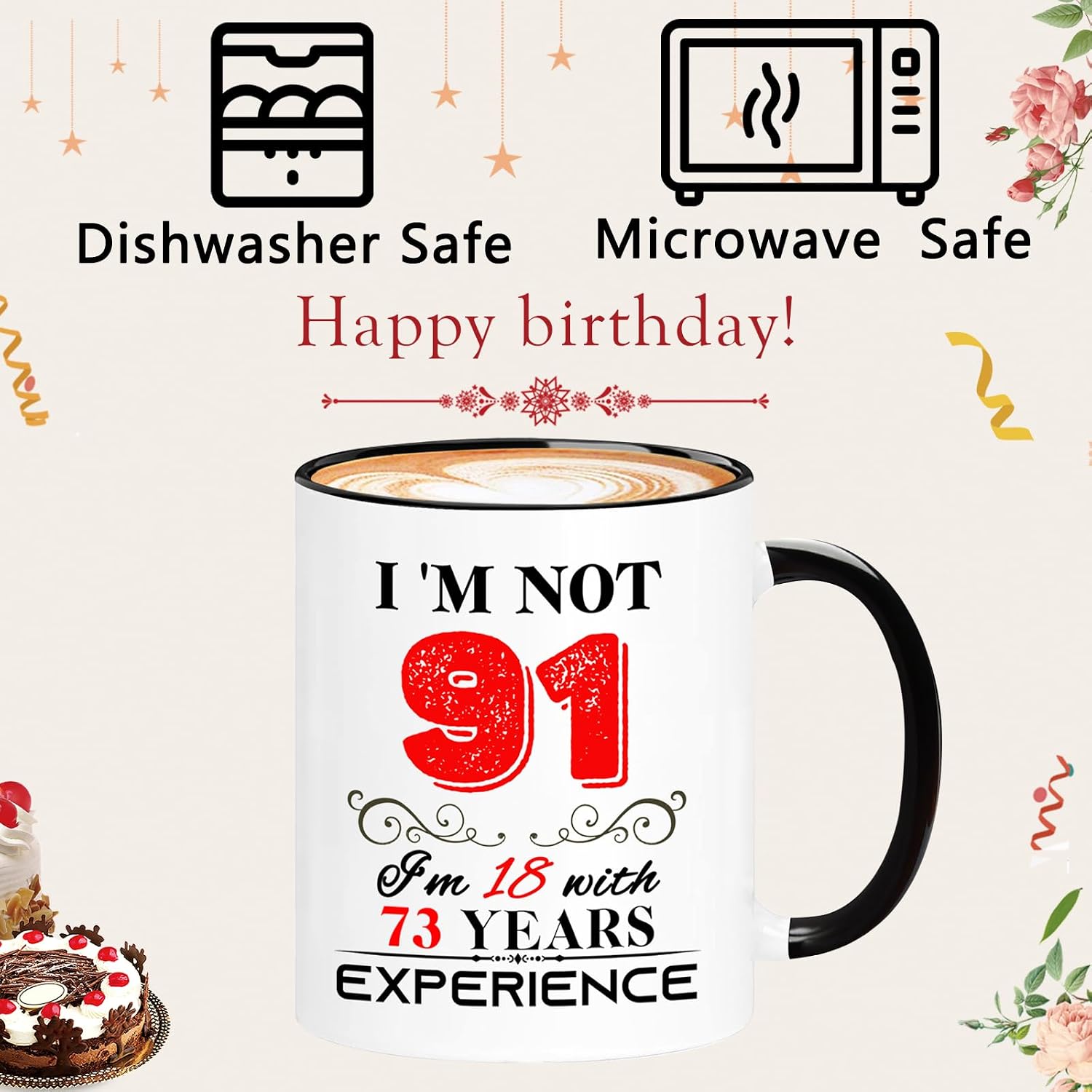 1935 91th Birthday Mug Gifts for Women Men Her Him with Gift Box Packaging