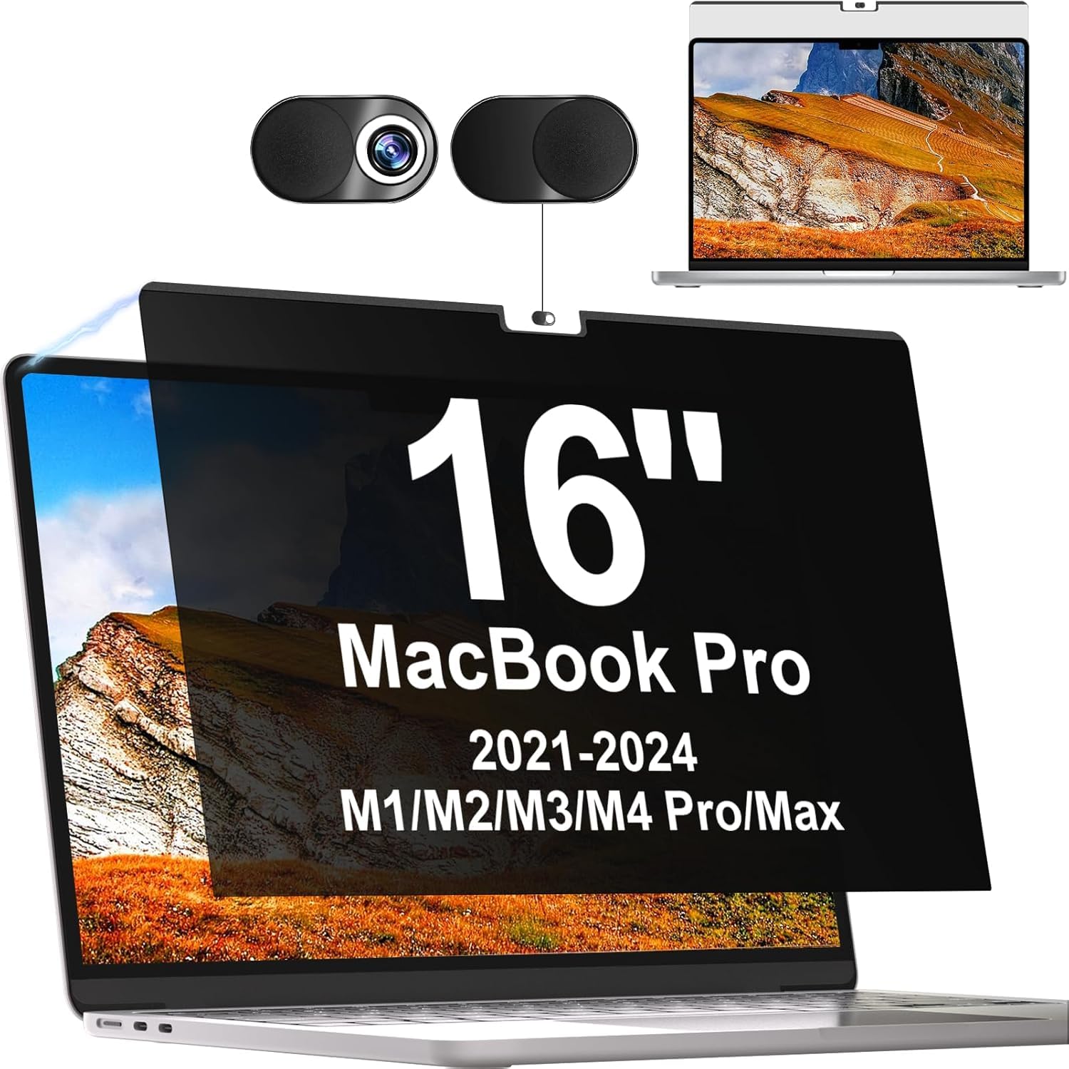 Filtro Privacy Magnetico per MacBook Pro 16 Pollici (2021-2023, M1, M2), Pellicola Privacy Filter per MacBook Pro 16 Pollici Rimovibile, Anti Luce Blu Pellicola MacBook Privacy Schermo 16 Pollici