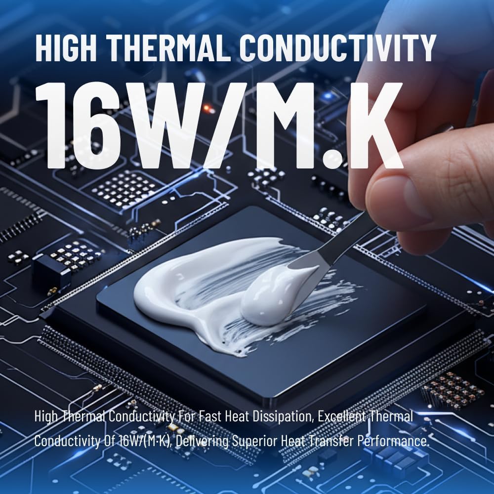 16W/mK Exceptional Fluidity Thermal Putty, 100g Ultra-Low Thermal Resistance Thermal Putty GPU, Non-Conductive Easy to Apply, Thermal Putty Laptop Gamer/PS4/PS5/Consoles/Processor/PCB
