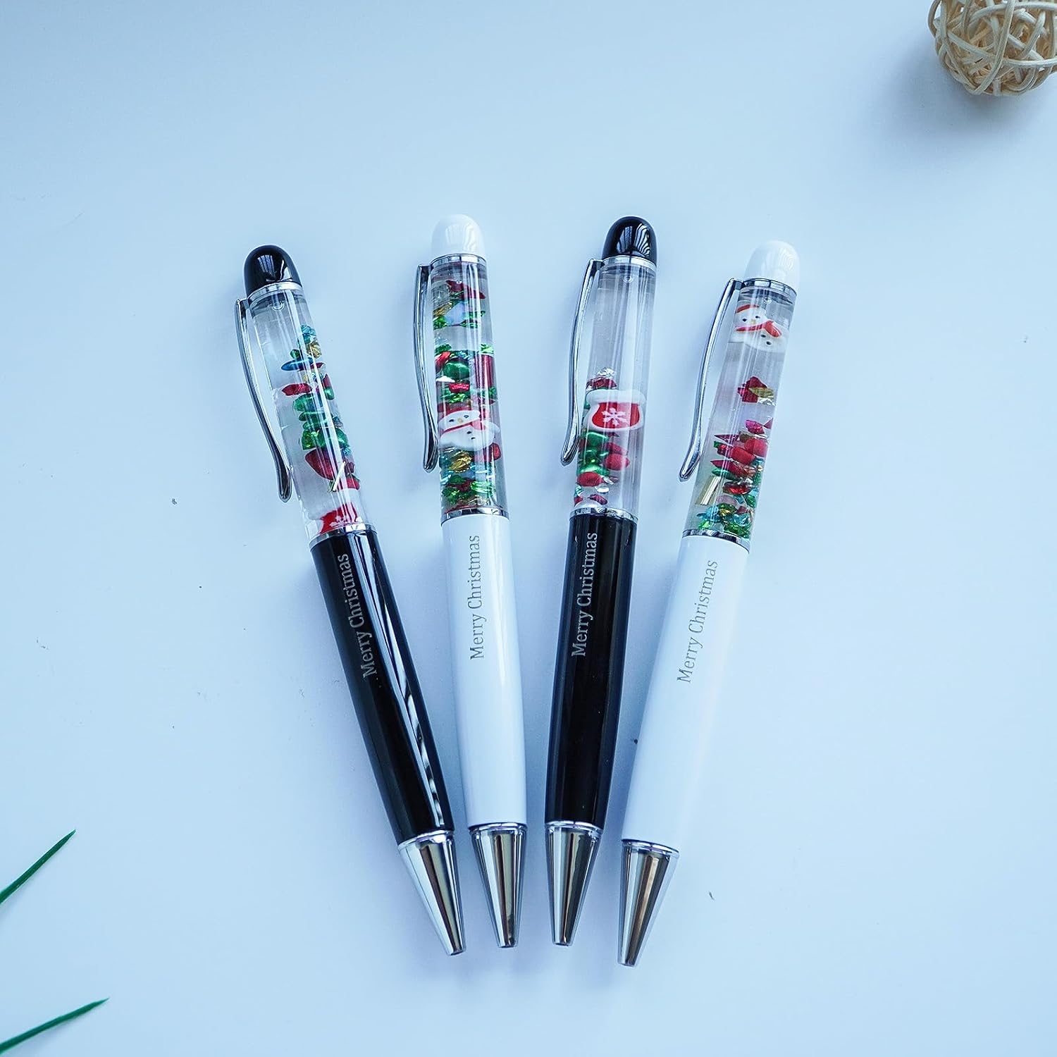 Merry Christmas Snow Man Socks Glow In The Dark Fun Pens Cute Floater Floating Liquid Writing Journaling Office Pen Unique Present Gifts image 4