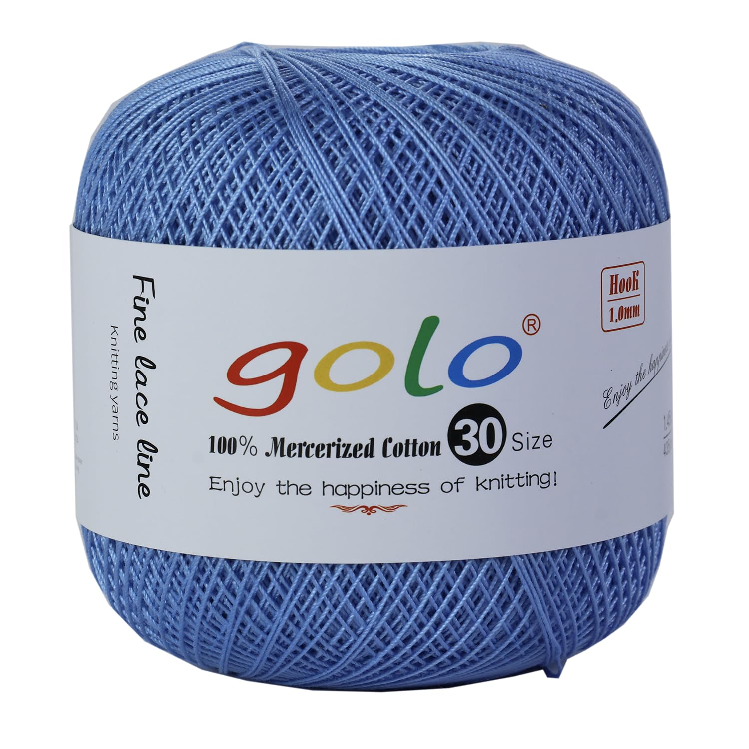 golo Crochet Thread Size 30 Yarn for Hand Kniting Yarn for Tatting Sky Blue 262