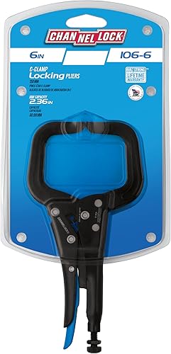 Miniatura 9 de Channellock 106-6 Alicates de bloqueo con abrazadera en C de 6 pulgadas, revestimiento de resina epoxi, acero forjado, abrazadera en C ofrece