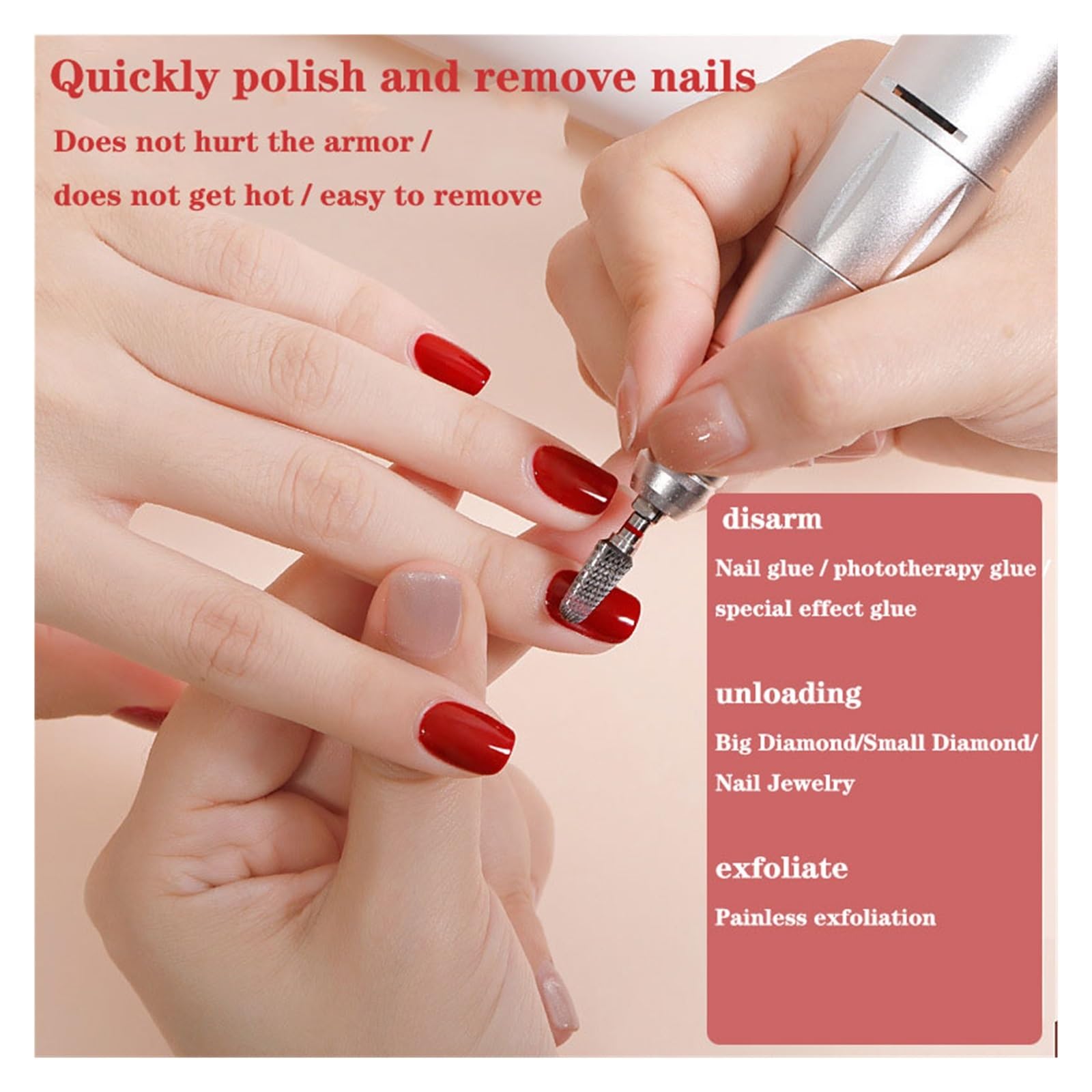35000 obr./min elektryczna wiertarka do paznokci, akumulator manicure, wiertło urządzenie Manicure żelowy lakier