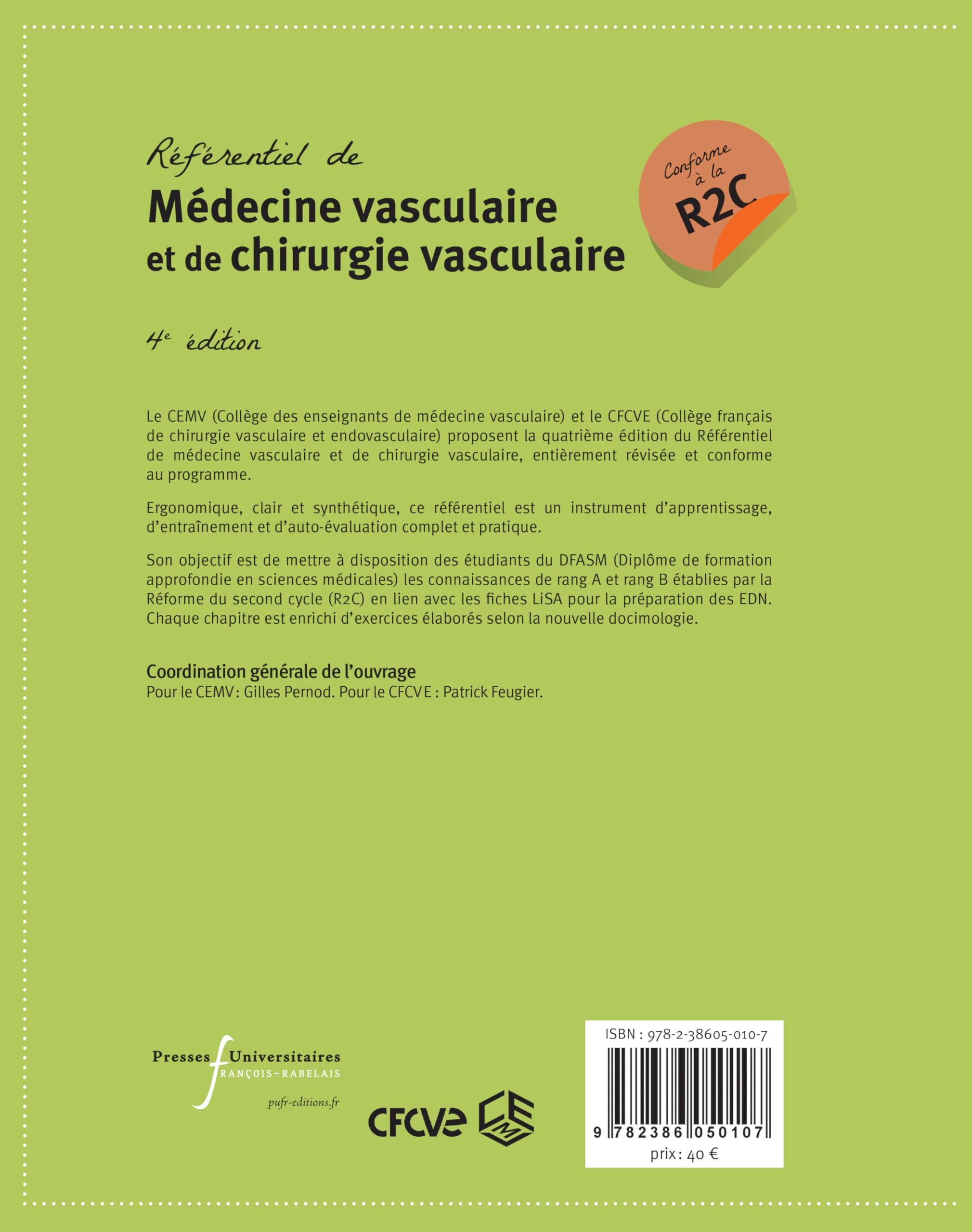 EDN référentiel de médecine vasculaire et de chirurgie vasculaire: (4e édition conforme à la R2C)