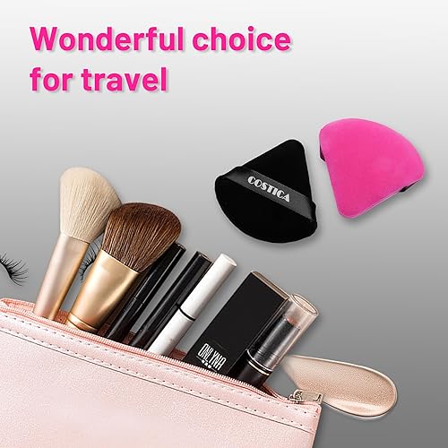 Miniatura 7 de COSTICA - 12 polvos para polvo facial, soplo triangular para base suelta y cosmética, soplo de maquillaje para contornear, herramientas de