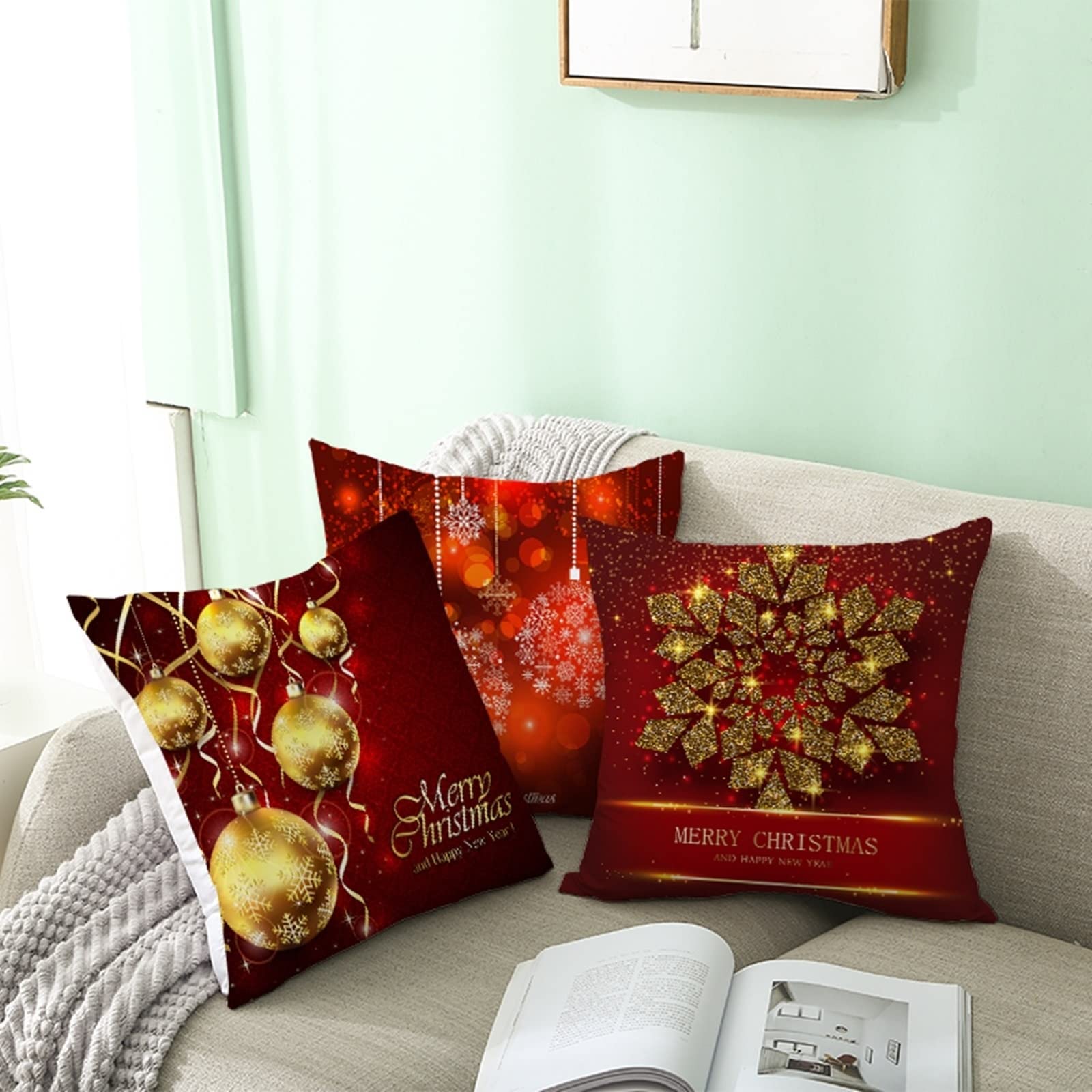 Cojin Navidad Bonhause Fundas De Cojín Navidad Papá Noel 45x45cm Funda De Almohada Reno Muñeco De Nieve Terciopelo Suave Cojines Navideños Decorativos Para Sofá Cama Hogar Exterior Juego De 4 Fundas Cojines