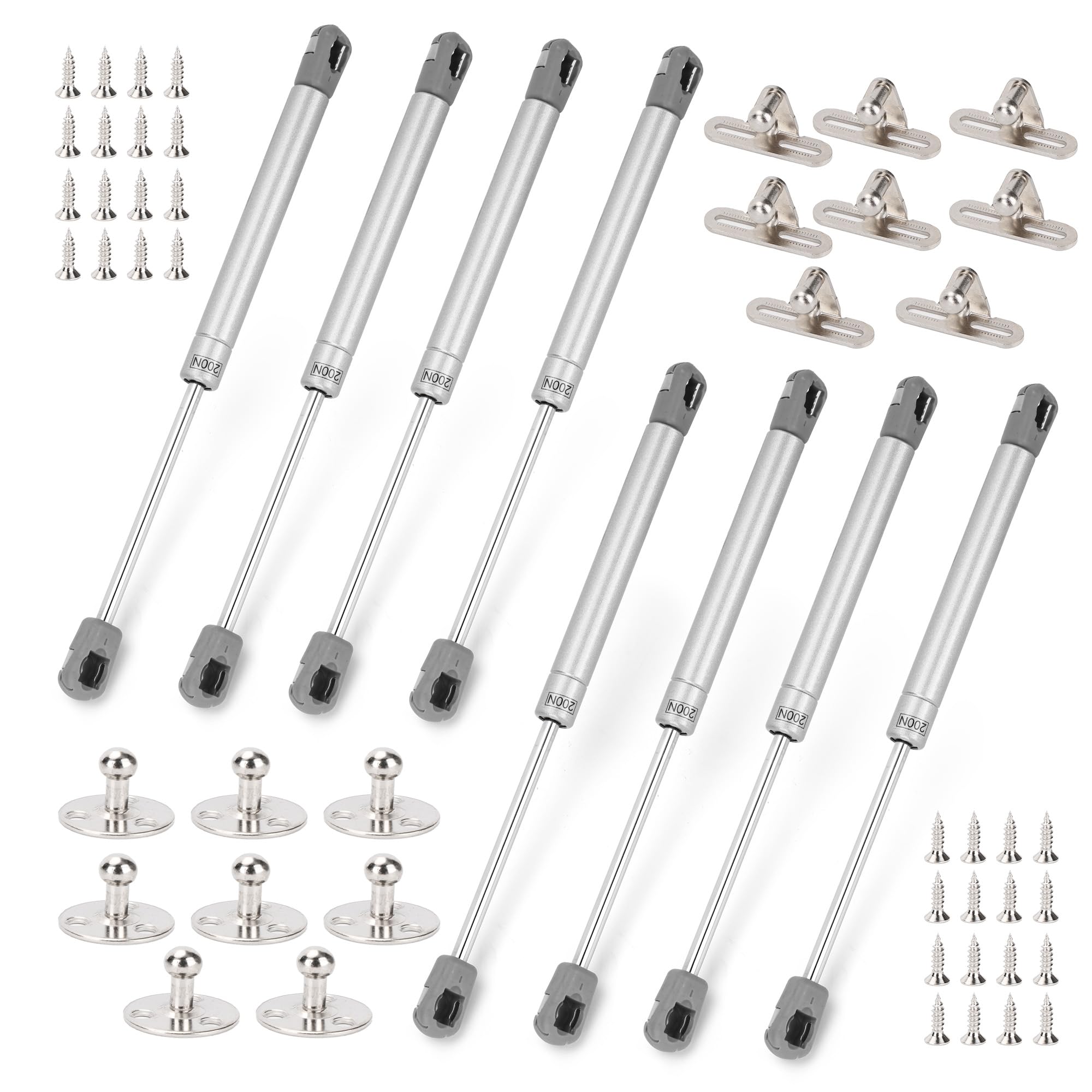 AZKEEGREY 8 Pcs 200N Gas Strut Stay, Silver
