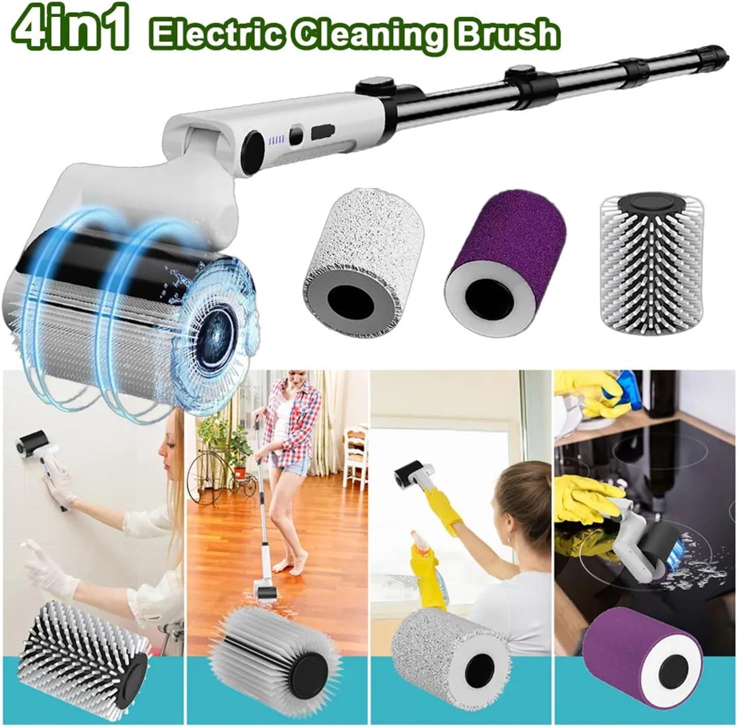 BBQ Grill Brush 3-Speed Settings Electric Grill Brush,180° Adjustable Head,90 Mins Grill Cleaner for Outdoor Griddles Smokers