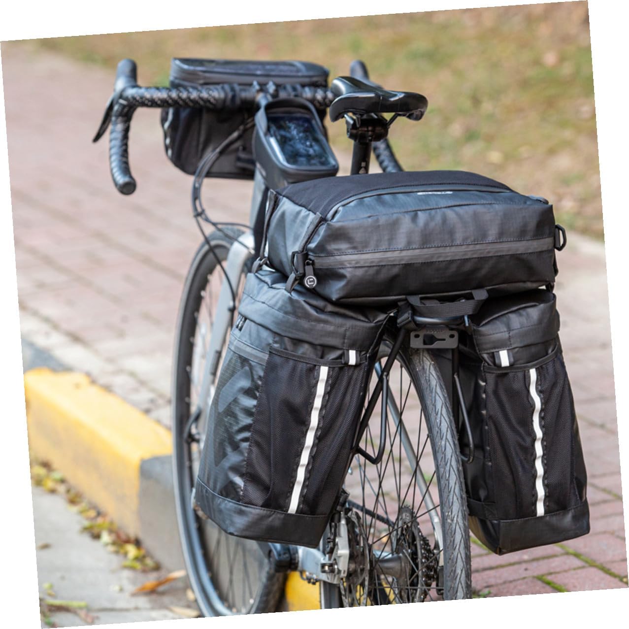 Homoyoyo Bike Pannier Bag Waterproof 50l Rear Bicycle Rack Carry Bag 3-in-1 Mountain Cycling Saddle Pack for Long-distance Travel