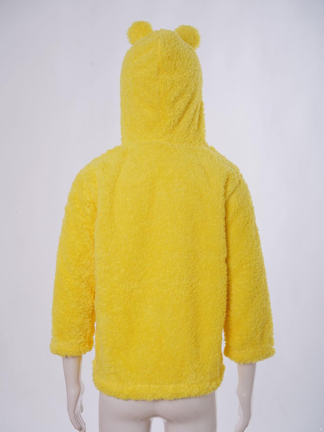 Linjinx Kids Girls Fur Fleece Zip Up Hooded Jacket Coat Winter Warm Animal Ear Hoodie Sweater Outwear Yellow A 5-6 Years