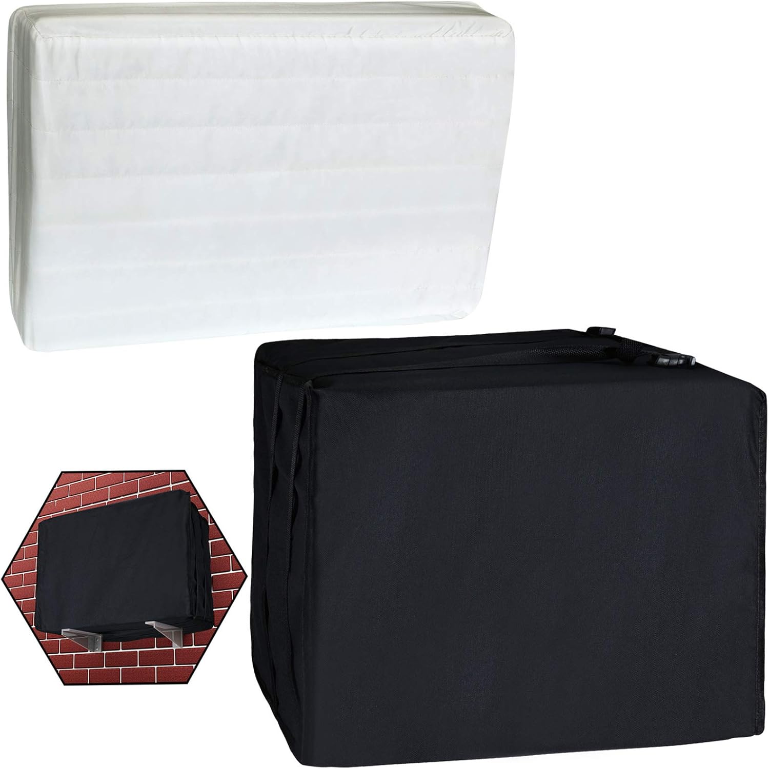 2 Pieces Outside and Indoor Window Air Conditioner Cover