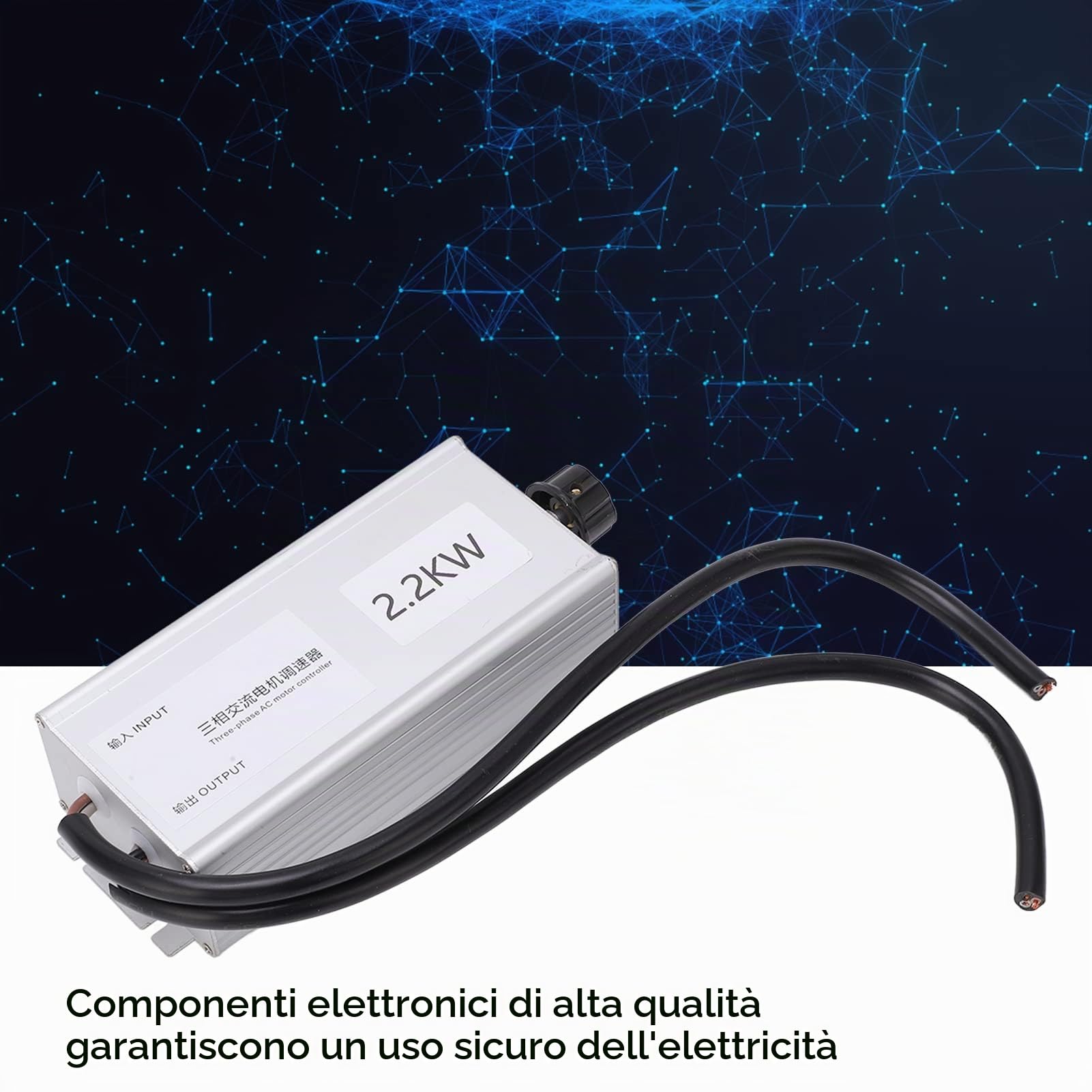Regolatore di Velocità Elettronico 380V 2.2kW, Variatore di Frequenza per Motore AC Trifase Ad Alta Potenza, Controllo Velocità per Automazione Industriale