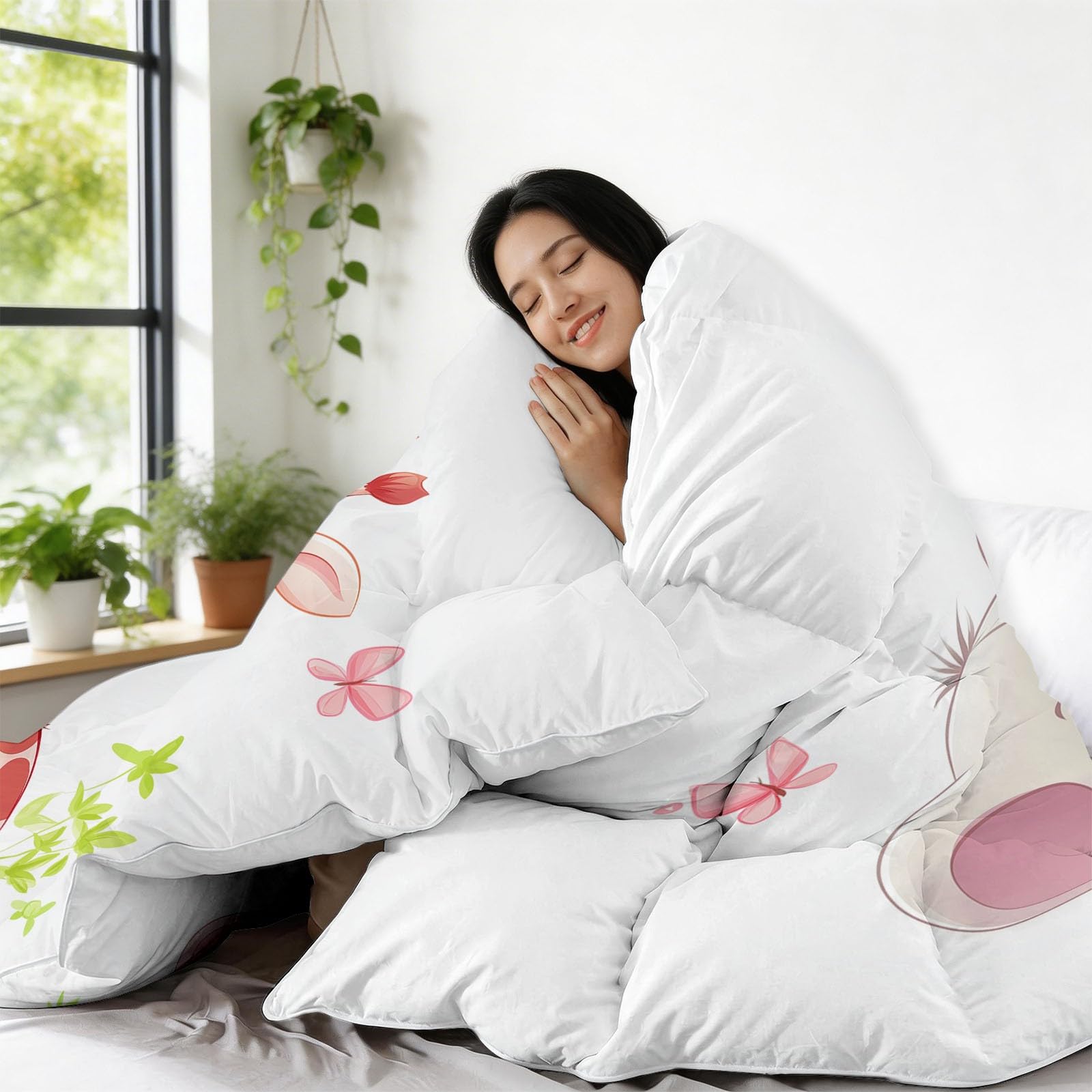 Genérico Edredón Nórdico 150 x 220 cm Elefante Jirafa Diseño, Relleno de Ecopiuma 400g/m² – Confort Térmico 4 Estaciones, Antialérgico – Set 3 Piezas Niños y Niñas, Beige