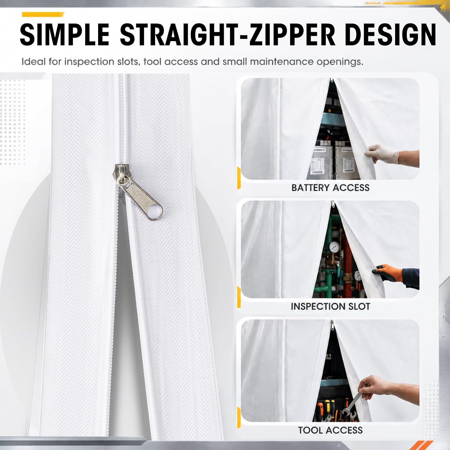 2 Pack Shrink Wrap Zipper Door Self-Adhesive Dust Barrier