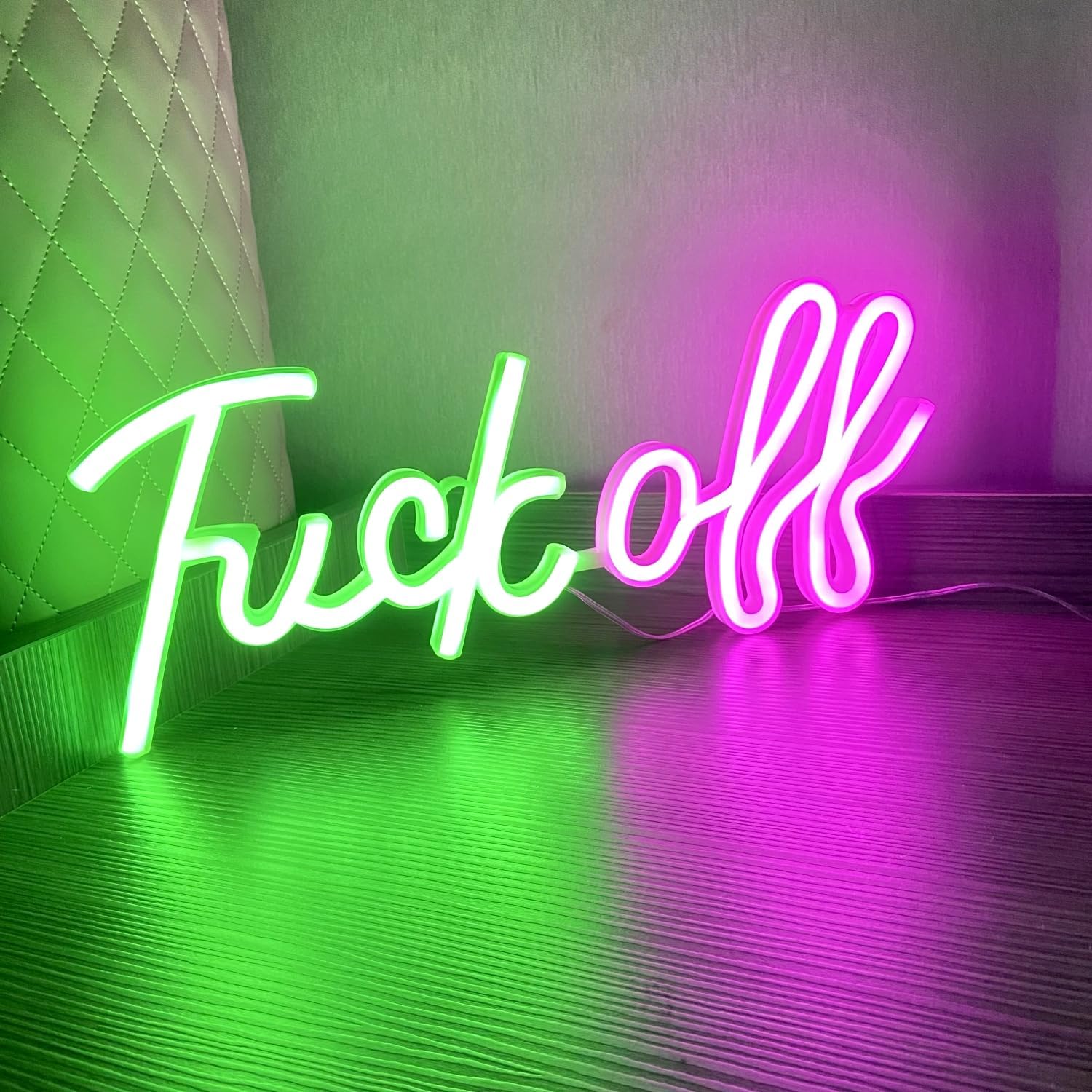 Fuck Off LED Neon Sign for Wall Decor USB Adjustable Brightness Living Room Bars Pub Club Gatherings Art Wall Decor image 5