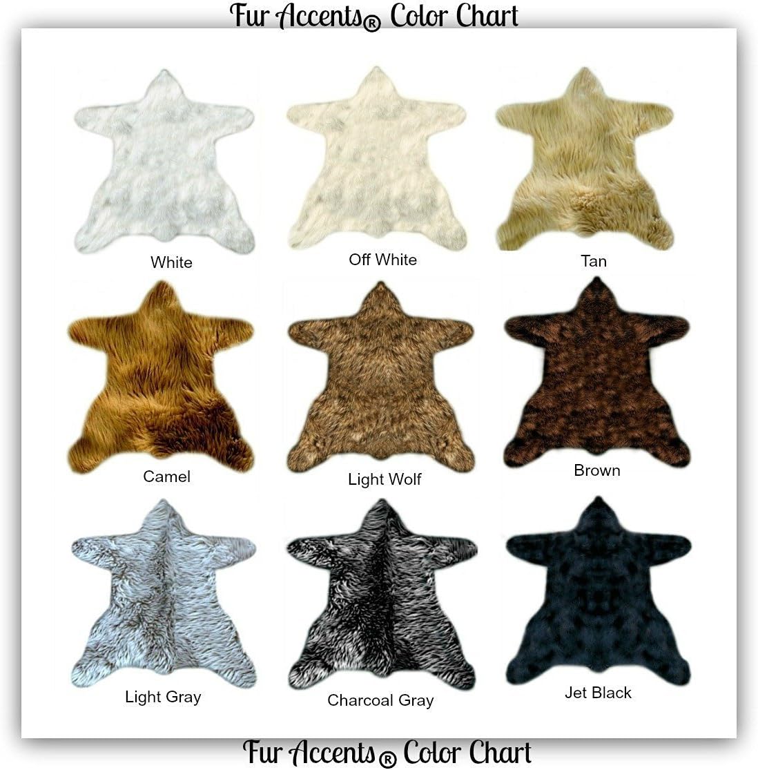 Fur Accents Bear Skin Shag Rug - Plush Premium Faux Fur - Alaskan Bear - Life Size - 6 ' - Available in Nine Designer Colors (White)