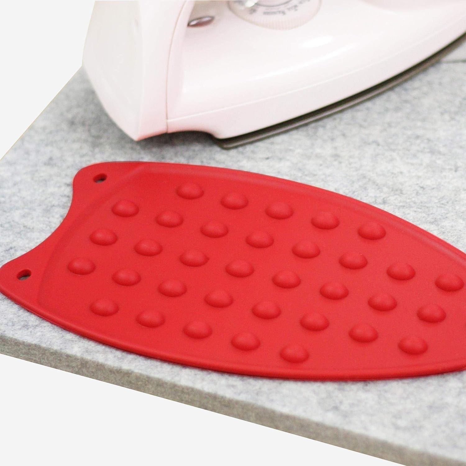 TP Incorp Silicone Iron Rest Pad for Clothes Coats Suits Ironing Board, Anti-Slip Steam Protection Heat Resistant Iron Mat Red, Pack Of 1