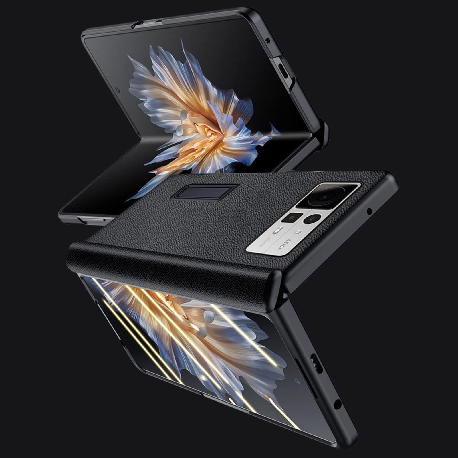 Etui z prawdziwej skóry do Xiaomi Mix Fold2, etui na telefon komórkowy z klapką i ochroną ekranu, ochrona zawiasów, skóra nappa Cowide, etui ochronne, styl biznesowy, niebieskie1