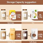 KEYWING 88oz Large Glass Jars with Airtight Lids, Set of 3 Glass Storage Containers for Flour, Sugar, Rice, Pasta, Cereal, Cookies – Includes Labels