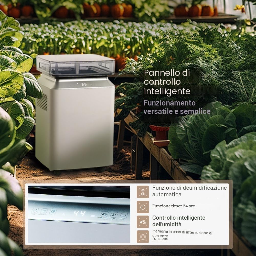 Kalopsia Deumidificatore Casa Muffa Portatile: Professionale 80L/Giorno Pompa 5M Drenaggio Automatico per Grandi Ambienti 170㎡ Silenzioso 46dB Cantina/Bagno/Stanza/Seminterrato/Garage/Ufficio