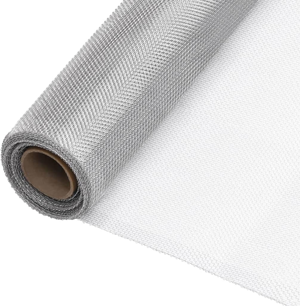 Chicken Wire Mesh Roll,Mesh Screen Aluminium 60x500 cm Silver for Chicken Coop, Poultry Netting, Plant Support and Dog Barrier