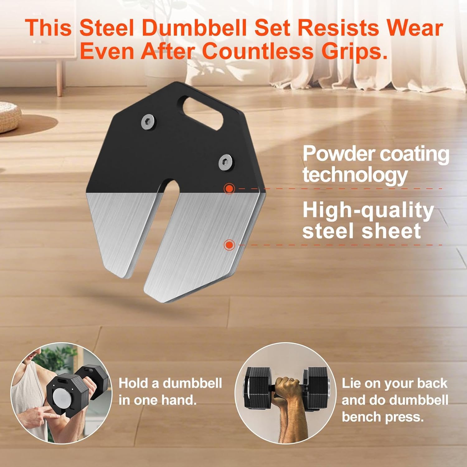 Adjustable Dumbbell Sets, Each 50/80/90/110/120LB Pairs Durable Steel Build, Free Weights Dumbbells Set of 2 with Anti-slip Handle, For Full Body Home Gym Workout Home Strength Training Equipment 50/80/90/110/120LBSX2