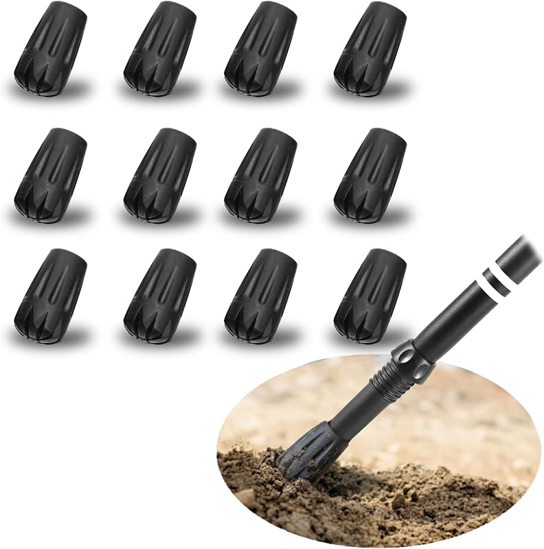 TREKOLOGY Puntas de bastón de trekking - Protectores de puntas de repuesto para bastones de senderismo - Diámetro del orificio de 11 mm - Se adaptan a la mayoría de los bastones de senderismo estándar