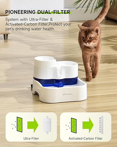 Miniatura 3 de APETDOLA - Filtro de fuente de agua para gatos, paquete de 2 filtros ultra que alcanzan el grado de consumo humano con 4 filtros de carbón activado