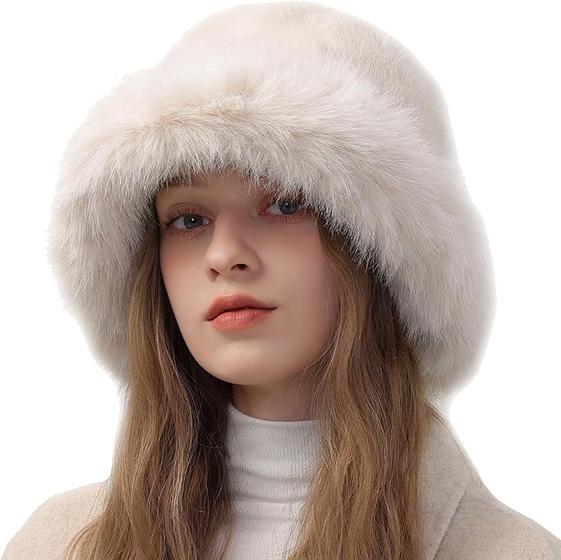 Buy Peicees Winter Bucket Hat for Women Girls Fur Russian Ushanka Buy Peicees Winter Bucket Hat for Women Girls Fur Russian Ushanka