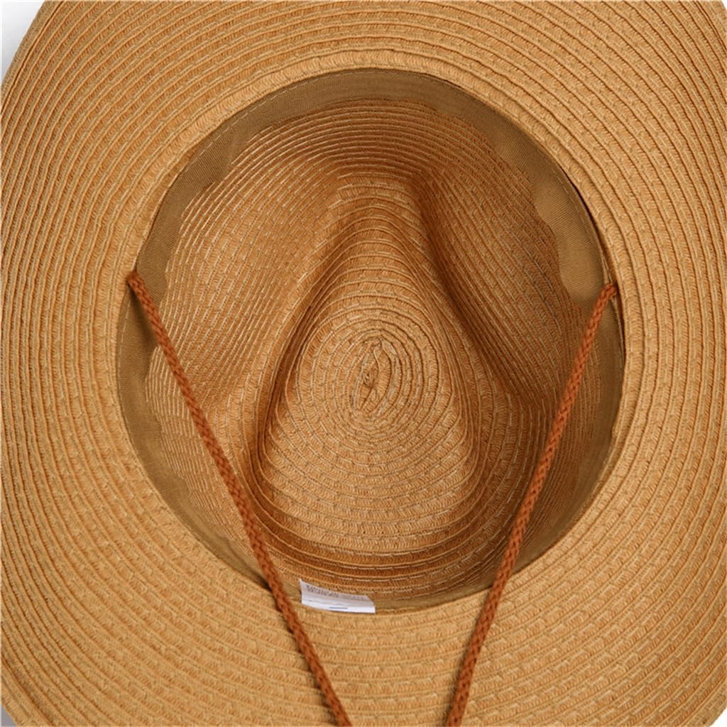 Big Brim Sun Shading Grass Hat for Men, Outdoor Foldable Sun Hat, Large Brim Cowboy Fishing Hat