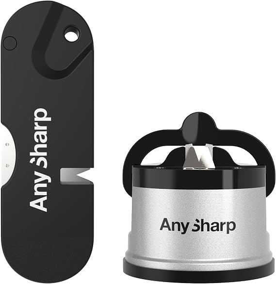 مقص AnySharp 5 في 1 متعدد الوظائف مع شفرات فولاذية صلبة للمواد الصعبة - قبضة مريحة لكل من المستخدمين الذين يستخدمون اليد اليسرى واليمنى - مقصات المطبخ الآمنة لغسالة الأطباق