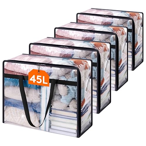 Lifewit 45L Clear Clothes Storage Bags product photo (Bins & Baskets) — ScooterReviewPro review