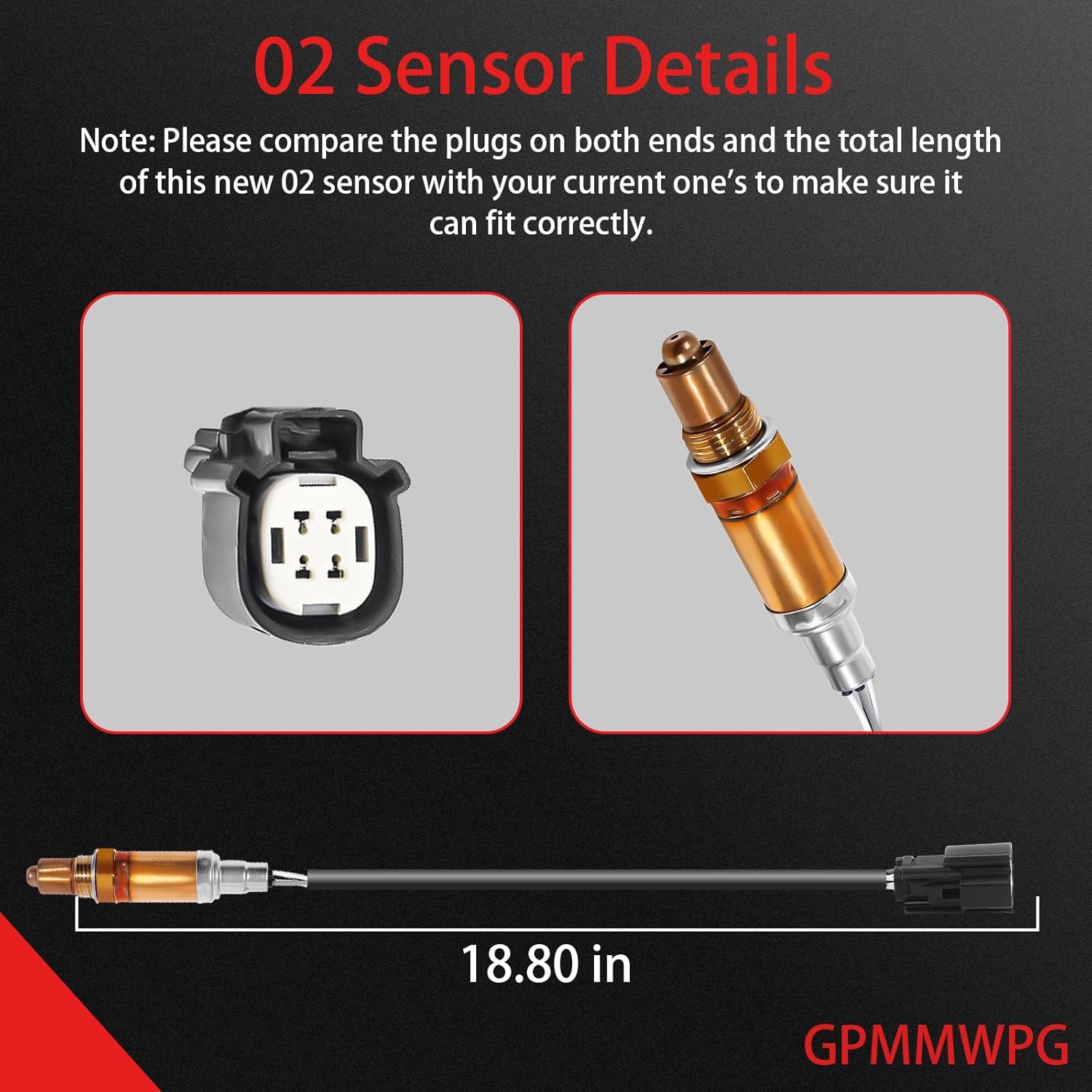1PCS 02 Sensor 15383, O2 Oxygen Sensor Compatible with Ford for Explorer for Flex for Mustang for Taurus Compatible with Lincoln for MKT 2011-2019
