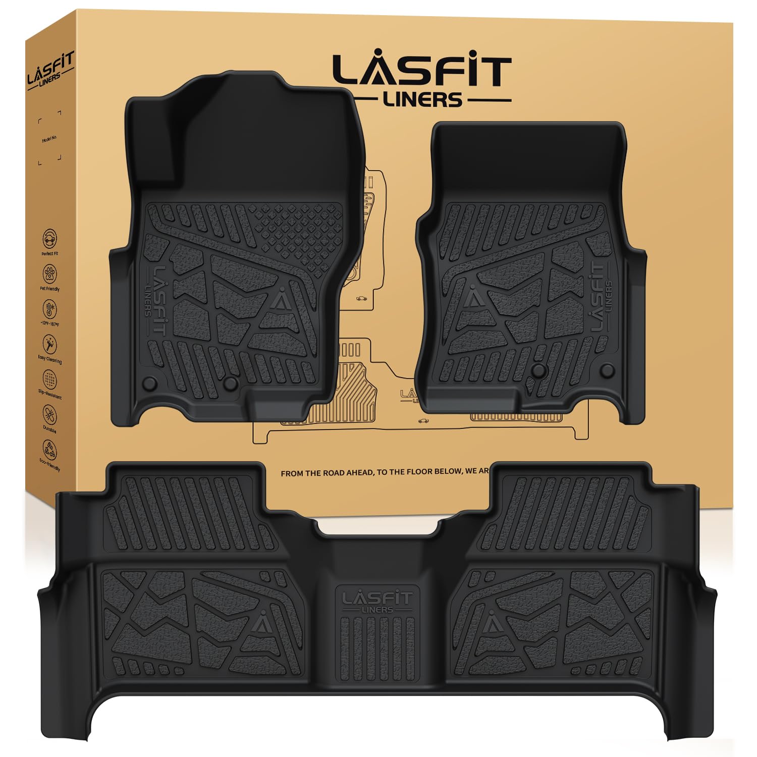 LASFIT Floor Mats for Nissan Frontier 2022-2026 Crew Cab