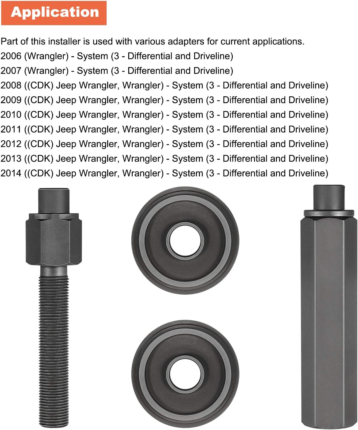 6764A Inner Axle Seal Installer Set Dana 30 Seal Tool for Jeep Wrangler Front Inner Axle Seal Installer 1994 1995 1996