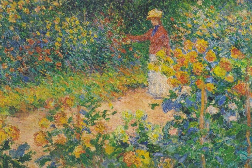 Laminated Claude Monet In The Garden Impressionist Art Posters Claude Monet Prints Nature Landscape Painting Claude Monet Wall Art French Wall Decor Monet Art Poster Dry Erase Wall Art 36x24