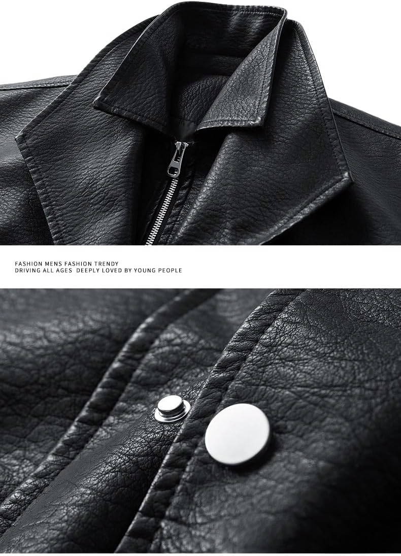 Men's Trend Oversize Bomber Jackets Men's Washed PU Jacket For Spring Faux Leather Coat Vintage Classic Coats Street Wear