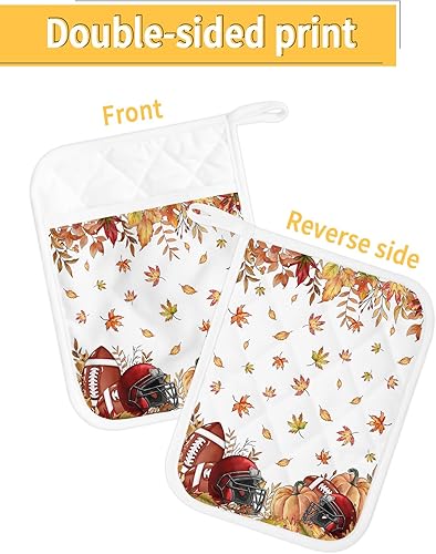 Miniatura 2 de Juego de 3 soportes para ollas de Acción de Gracias para cocina, antideslizantes y aislantes de calor, juego de agarraderas de tela de toalla con