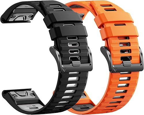 Miniatura 12 de Correas de reloj Quickfit de 22 mm para Garmin Fenix 8 47 mm/7/6/5, bandas deportivas de silicona compatibles con Garmin Fenix 8 Pro 47 mm/7 Pro/6