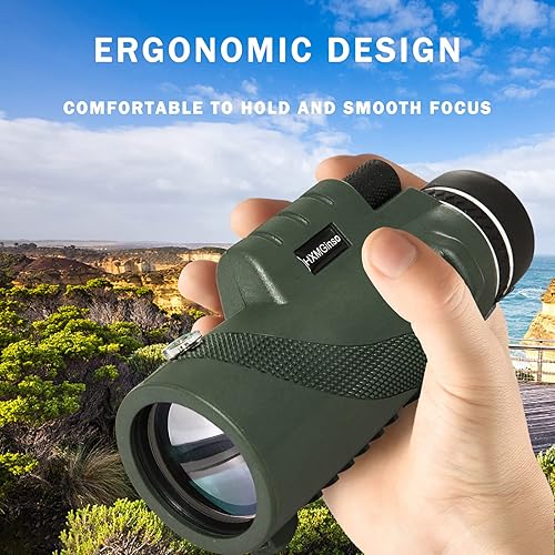Miniatura 9 de Telescopio monocular de 80 x 100 HD monocular para adultos con soporte para smartphone y trípode impermeable a prueba de niebla visión nocturna baja