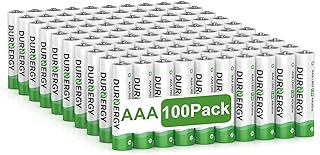 DURNERGY - Paquete de 100 baterías AAA triples de 1200 mAh de larga duración para control remoto, pilas AAA, LR03 pilas alcalinas AAA de 10 años de vida útil